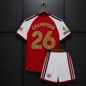 Arsenal Style Premium Football Jersey Set – Breathable Quick Dry Shirt & Shorts, Fan Inspired Final Commemorative Sportswear for Men and Women