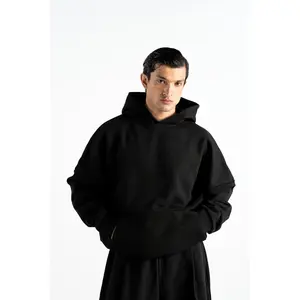 Y27 - Heavy Boxy Organic Hoodie — Midnight Black [520 GSM]