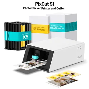 [LIVE ONLY] Liene PixCut S1 All-in-One Photo Sticker Printer & Cutting Machine - Bluetooth Thermal Dye-Sublimation Sticker Maker for DIY Crafts & Personalized Gifts, 300 DPI Prints, AI Auto-Cutting, Smart Design App with AI Creation Tools, SummerVibes