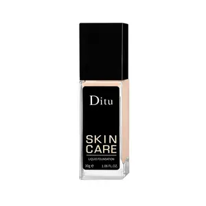 Ditu Lightweight Flawless Foundation Liquid, One Stroke Conceal & Radiate, Nourishing Blend, Light to Medium Coverage, #02 Light Beige, 1 Ounce