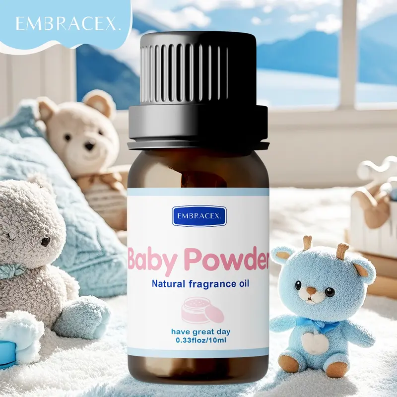 10ML Baby Powder Fragrance Oil, Warm Soft Scent, Home Fragrance Products, Home Diffuser, Humidifier, DIY Soap/candle, Car Freshener, Air Freshener, Body Massage, Holiday Gift