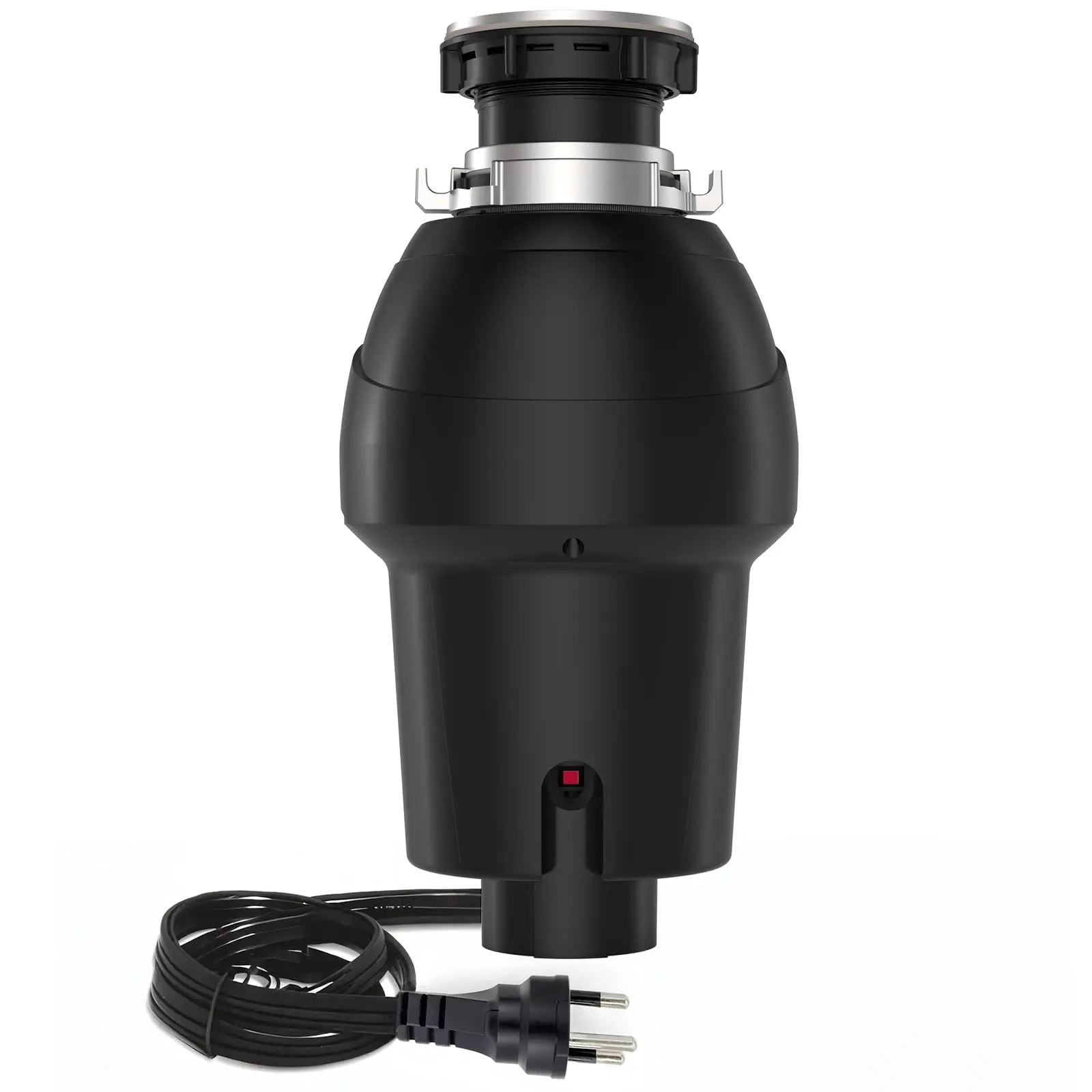 Standard Series 3/4 HP Garbage Disposal with Pre-Installed Power Cord, Continuous Feed, 3500r/min, Compact Black Design, Quiet Stainless Steel Powerful Grinding, Waste Reduction, Safety Feature