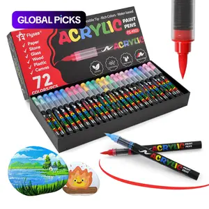 Acrylic Paint Marker Pen Set, 27pcs/set Acrylic Art Kit Acrylic Painting Pen Drawing Art Supplies, Automatic Ink Control Acrylic Paint, Rich Colors, Colour Can Be Stacked