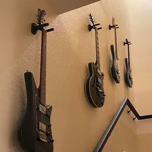 Adjustable Guitar Wall Mount Hooks, Space-Saving Non-Slip Stand for Acoustic Electric Guitars Ukulele Bass Banjo, Bedroom Storage