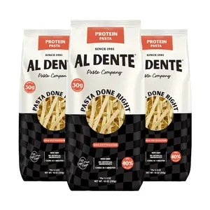 Al Dente Protein Pasta Egg Fettuccine 30g Protein, 40% Less Carbs, Cage-Free Eggs, Non-GMO, Artisanal, Homemade Taste & Texture (Pack of 3)