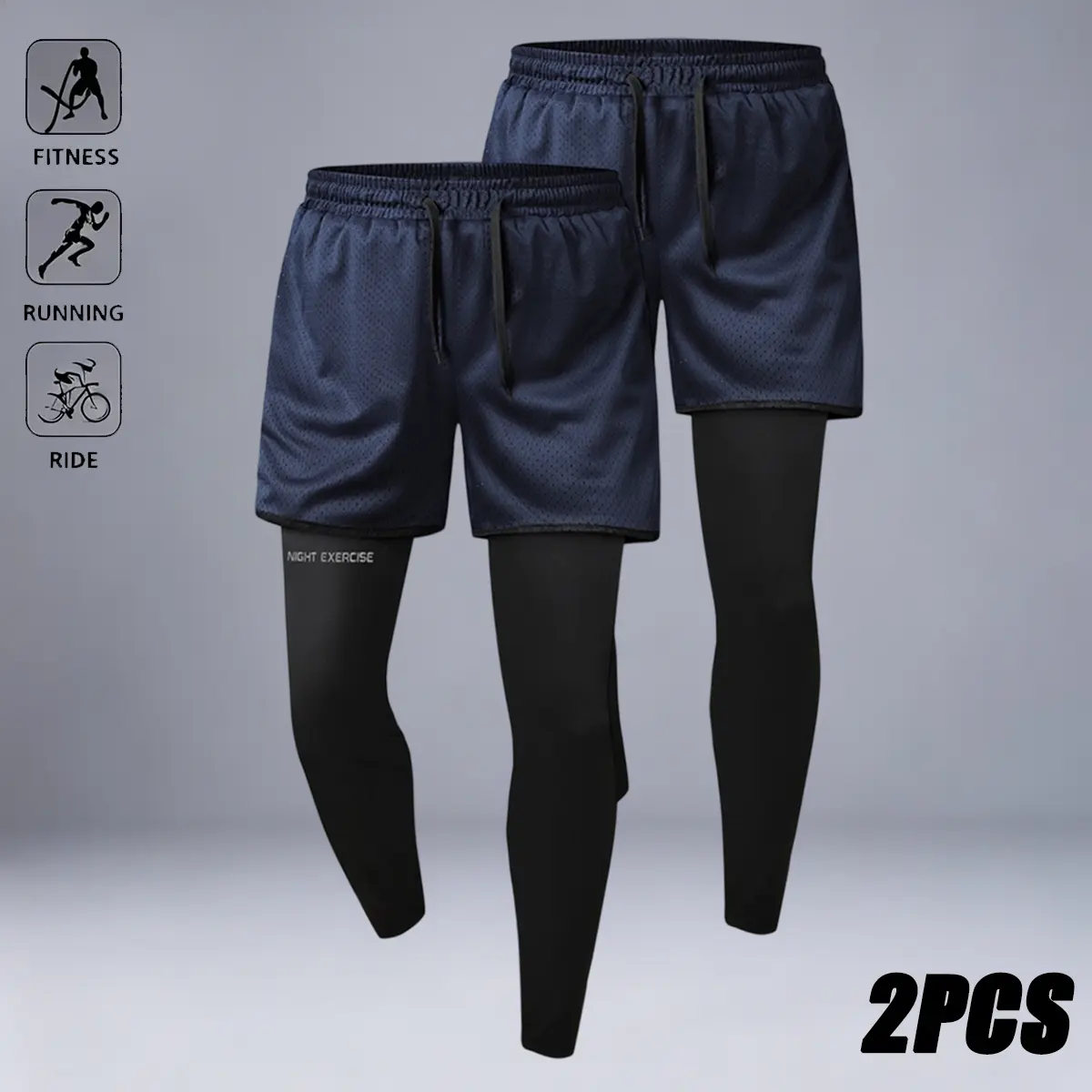 Men's Athletic Joggers, Solid Slim Fit Stretch Pants with Drawstring & Pockets, Quick-Dry for Running & Yoga, Fitted, Pocketed