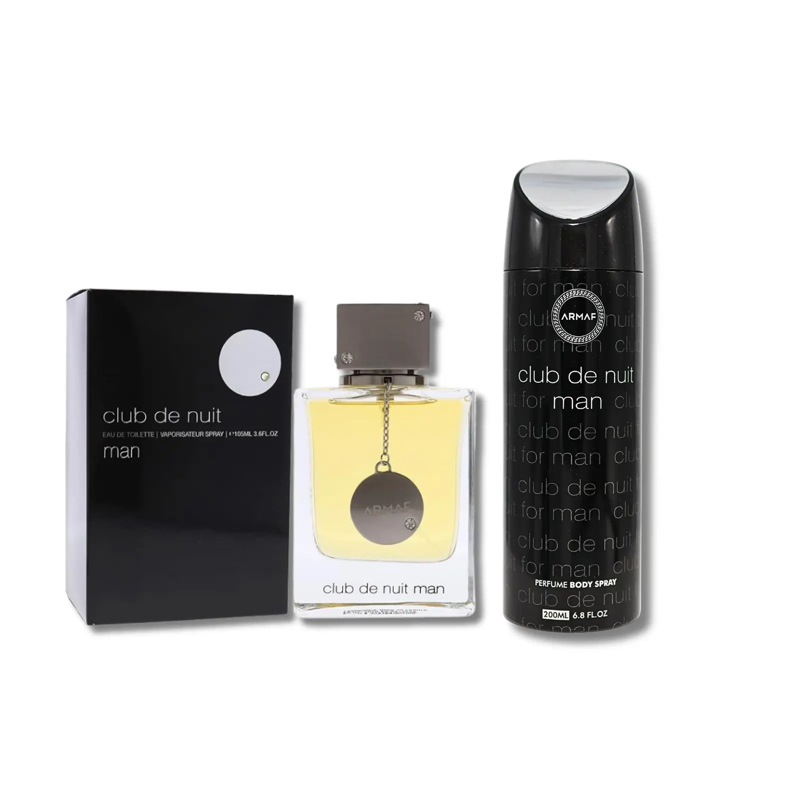 Armaf Club de Nuit Intense Man 2-Piece Fragrance Gift Set for Men, Includes 3.6 oz Eau de Toilette & 6.8 oz Body Spray, Long Lasting Woody Spicy Scent with Citrus & Ginger, Fragrances, Long Lasting Perfumes, Sterling, Adults, Multi-Pack, Cdn Man