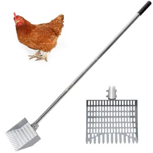 CKLT Chicken Poop Scooper Durable Metal 38 to 66" Adjustable Long Sifting Shovel for Chicken Coop Cleaning No Bending tiktokshopspringglowup Summervibes summerwins summerwins