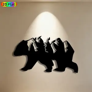 1pc Bear Metal Wall Art, Majestic Bear Statue Mural, Ideal Gift for New Year, Christmas, Wildlife Decor Enthusiasts, Weather-Resistant Metal Wall Decor Wall Sculptures, Perfect for Outdoor Garden Wall & Fence Bear Enthusiasts