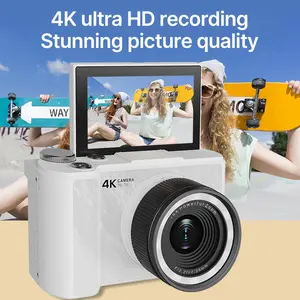 4K Photo Digital Camera - Autofocus Vlogging Camera with 64GB SD Card, WiFi, 18x Zoom, 3" 180° Flip Screen, Compact Travel Camera for Teens and Beginners Q5-Black