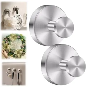 2 PCS Upgraded Suction Cup Hooks for Door Wreaths, Heavy Duty Reusable Suction Cup Wreath Hanger for Front Door, Bathroom Wall, Kitchen, Glass Window, Mirror, Tile, Loofah