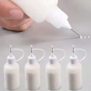 30ML Empty Glue Bottle with Needle Applicator, Reusable Liquid Dispenser, Easy Squeeze Pump, Ideal for DIY Origami School Crafts