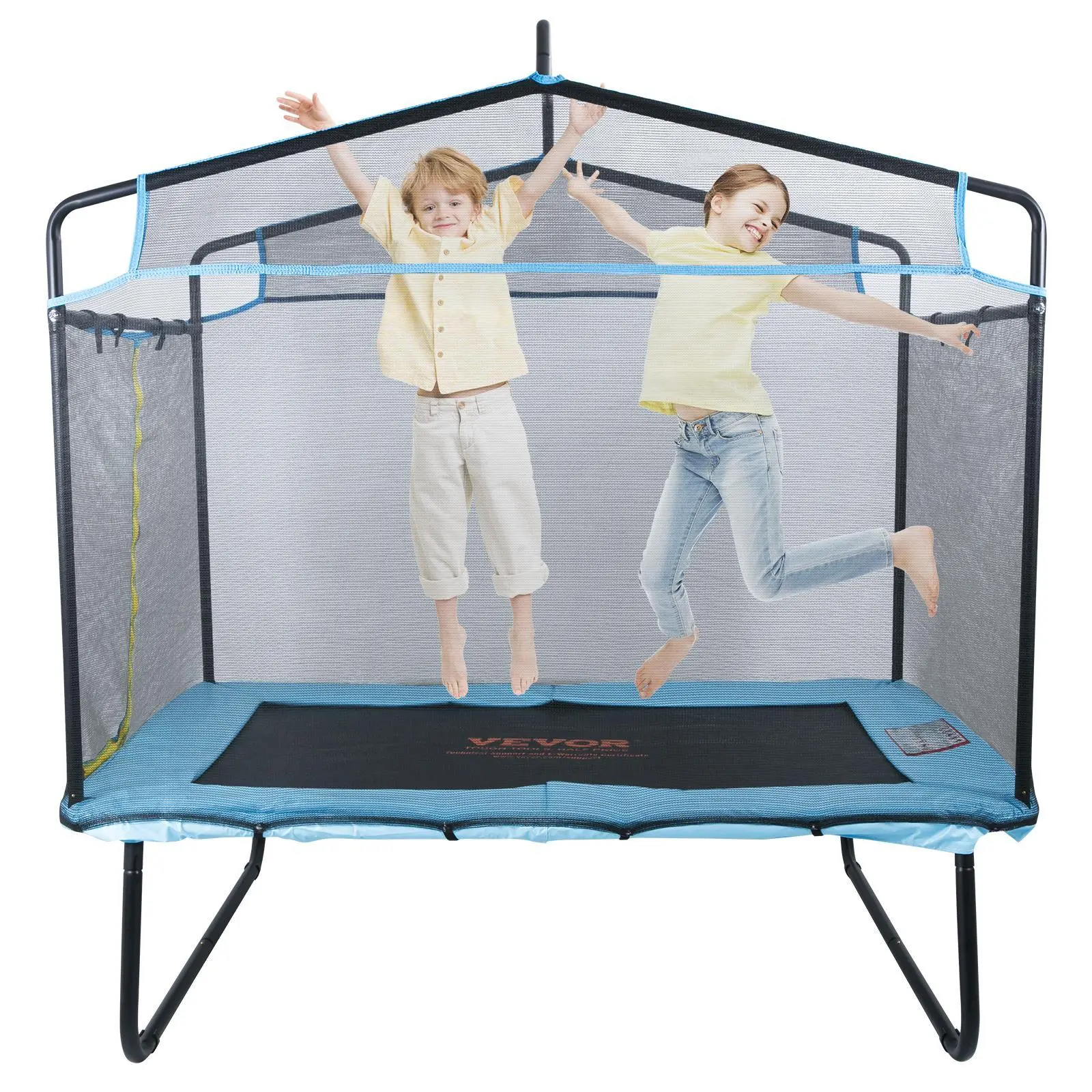 【summerfinds】VEVOR 6FT Trampoline for Kids, 72" Indoor/Outdoor Toddlers Trampoline, Mini Baby Trampoline with Safety Enclosure Net, Gymnastics Bar, Hammock, Recreational Trampoline Birthday Gift for 3+ Years Kids