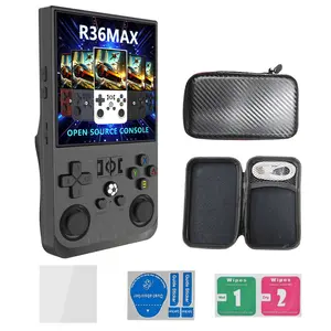 R36MAX Retro Handheld Game Console, 4.0 Inch IPS HD Screen Portable Retro Gaming Console, Portable Gaming System, 1.5GHz CPU Support 30+ Emulator Console Video Game Console, 4000mAh Battery, 64GB Memory Card, Rechargeable Console, Handheld Games Console
