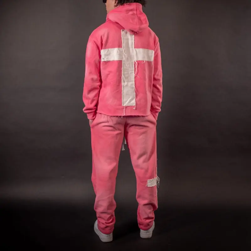 Blue Religious Streetwear  Hoodie - "Just Here To Give God Glory" Graphic, Cross Back Detail, Oversized Comfy Fit for women