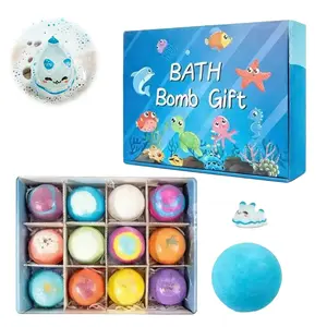 Ocean Toys Bath Ball Set with Surprise Inside Handmade Zodiac Animal Natural Sea Salt Bubble Bath Balls for Women Men Spa Gift Contains 12 Pieces Collectible Miniatures