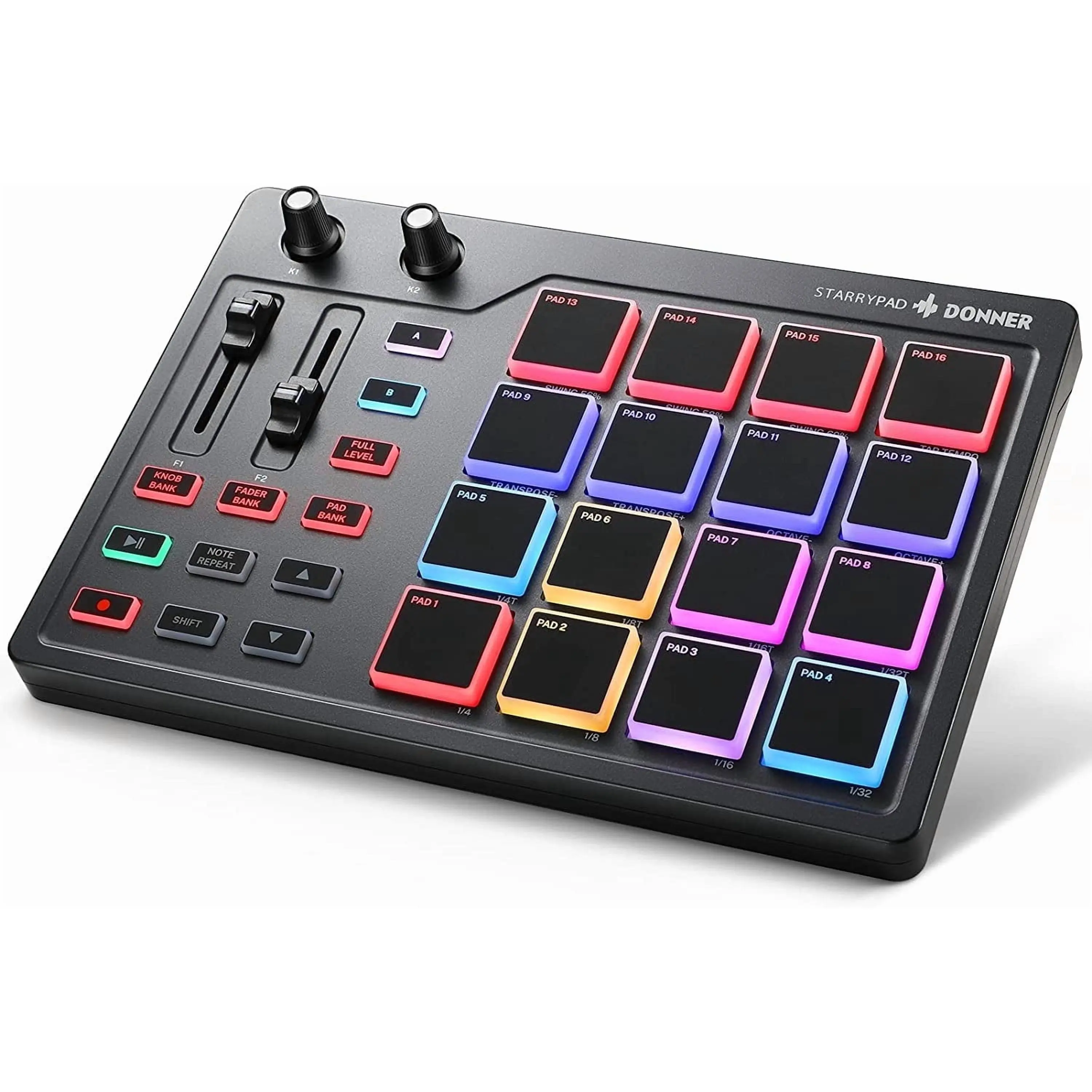 Donner STARRYPAD Professional MIDI Pad Beat Maker Machine with 16 Beat Pads Audio Silicone