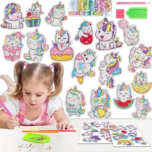 Rainbow Unicorn DIY Diamond Painting Kit, Cute Cartoon Wall Stickers, Handmade Decorative Rhinestone Art Set with Tools