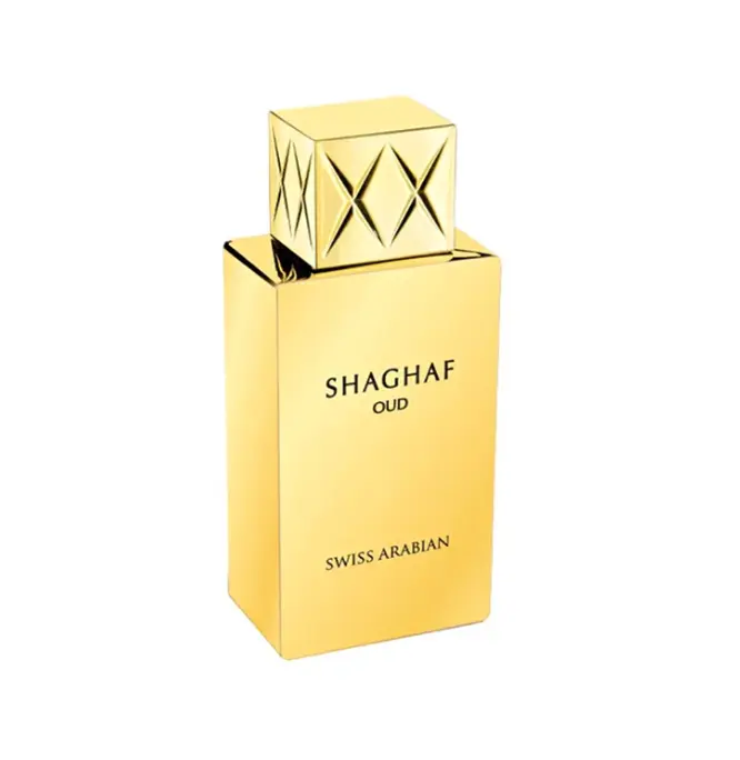 Shaghaf Oud Unisex Eau de Parfum Spray - 2.5 oz (3-3.9 Fl Oz) Warm Sweet Gourmand Fragrance for Adults with Saffron, Rose, Vanilla, Wood & Praline Notes, Stylish Bottle, 3 To 3.9 Fl Oz