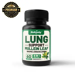 Respiratory Support Supplement with Mullein Leaf & Bromelain | Herbal Lung Support Formula for Clear Breathing | 60 Capsules