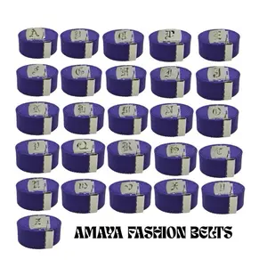 Purple Old English Buckle with belt/ Canvas belts/ Adjustable belts/ Men and Women belts