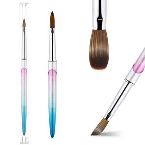 100% Pure Kolinsky Nail Art Brush, Sturdy Handle Acrylic Powder Design Tools for Professional Manicure DIY Home Salon Nail Care