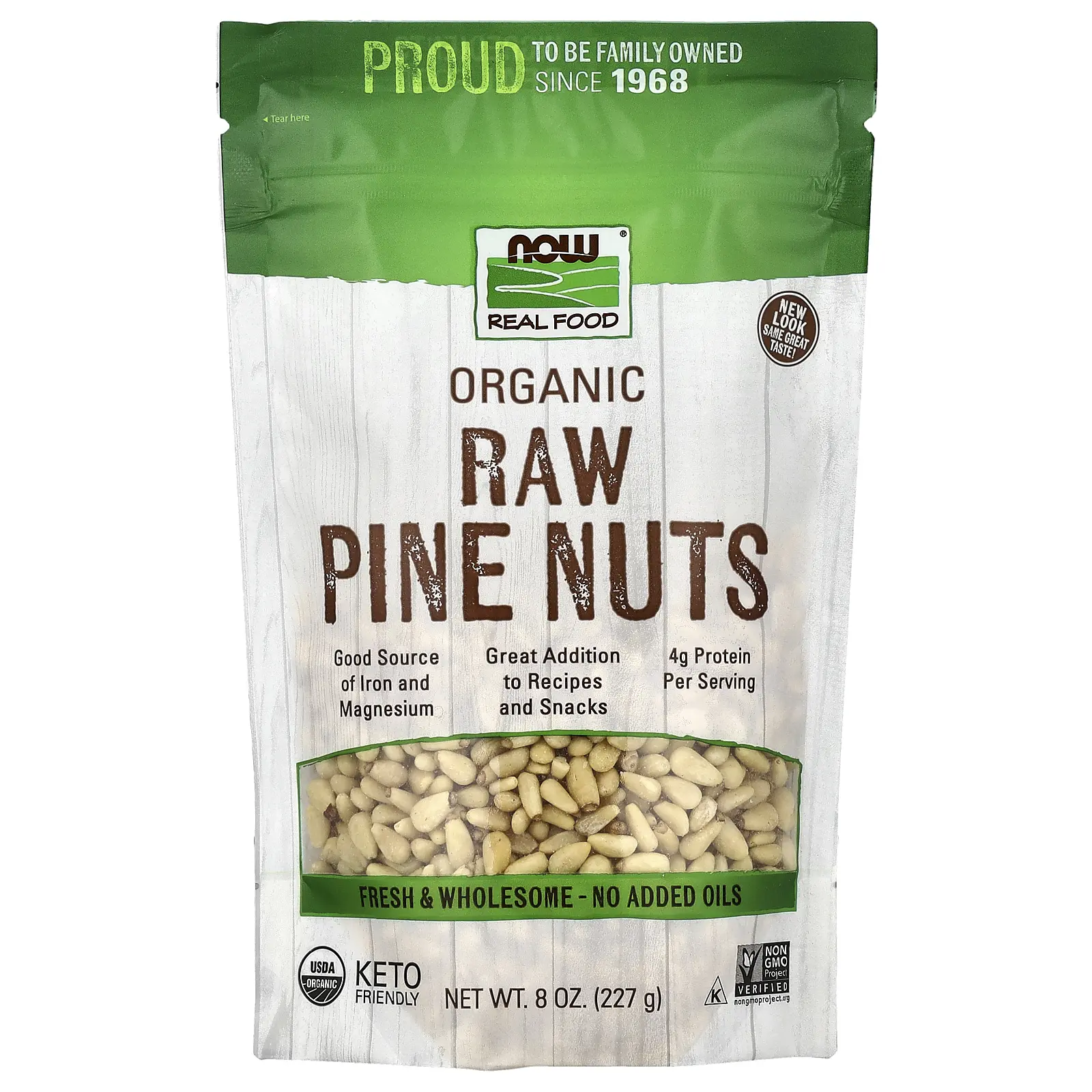 NOW Foods Real Food, Organic Raw Pine Nuts, 8 oz (227 g)