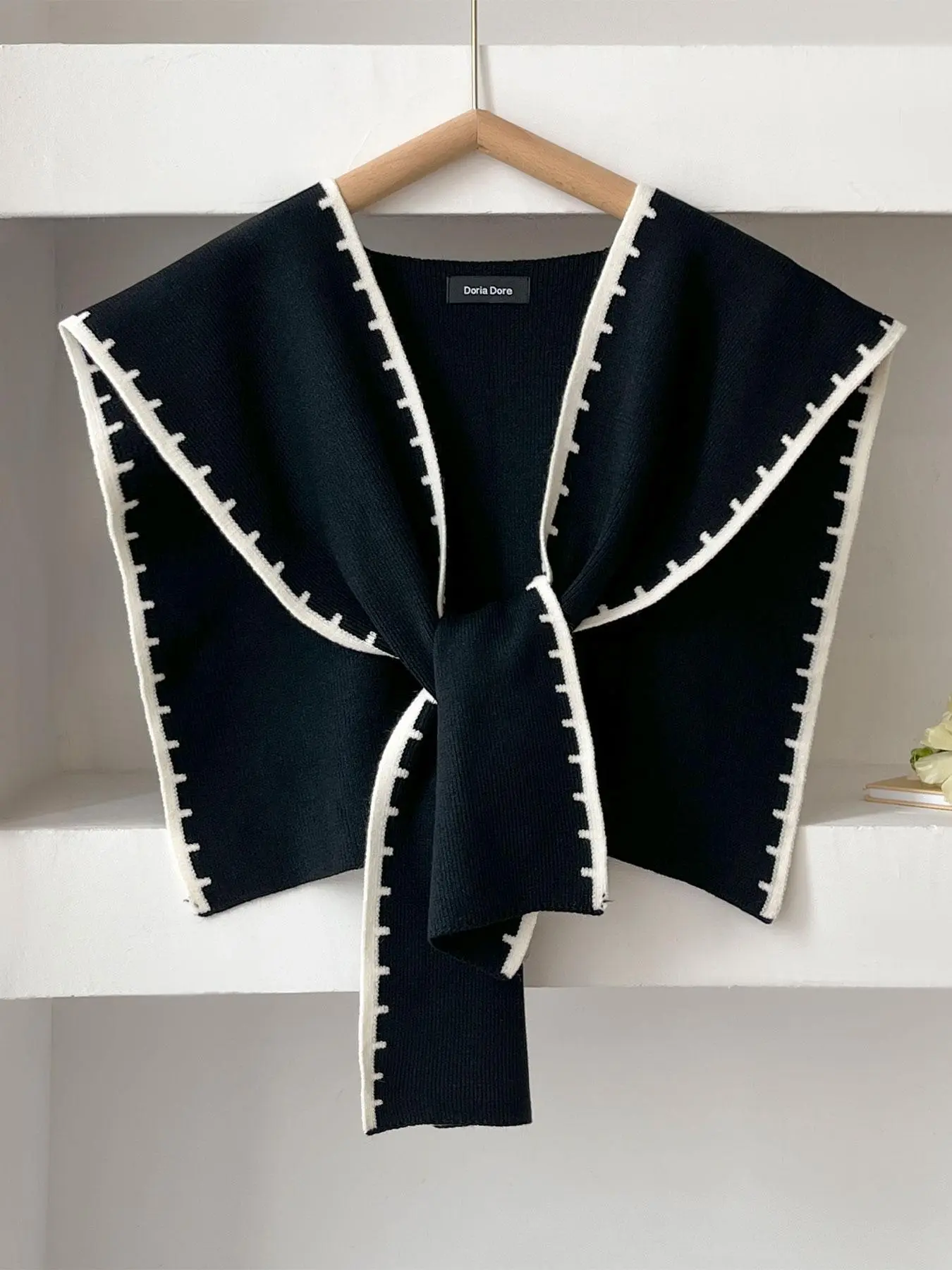 Women's Random Pattern Open Front Cape Shawl, Fashion Shawl Wrap, Casual Versatile Knitted Scarf for Daily Wear, Casual Soft Scarf, Fashion Accessories for Women & Girls
