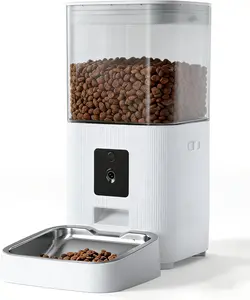 Smart Pet Feeder with 2-Way Audio & Camera, 6L Large Capacity, APP Control via 5G WiFi, Compatible with Dry and Freeze-Dried Food, Dual Power Backup for Cats and Dogs