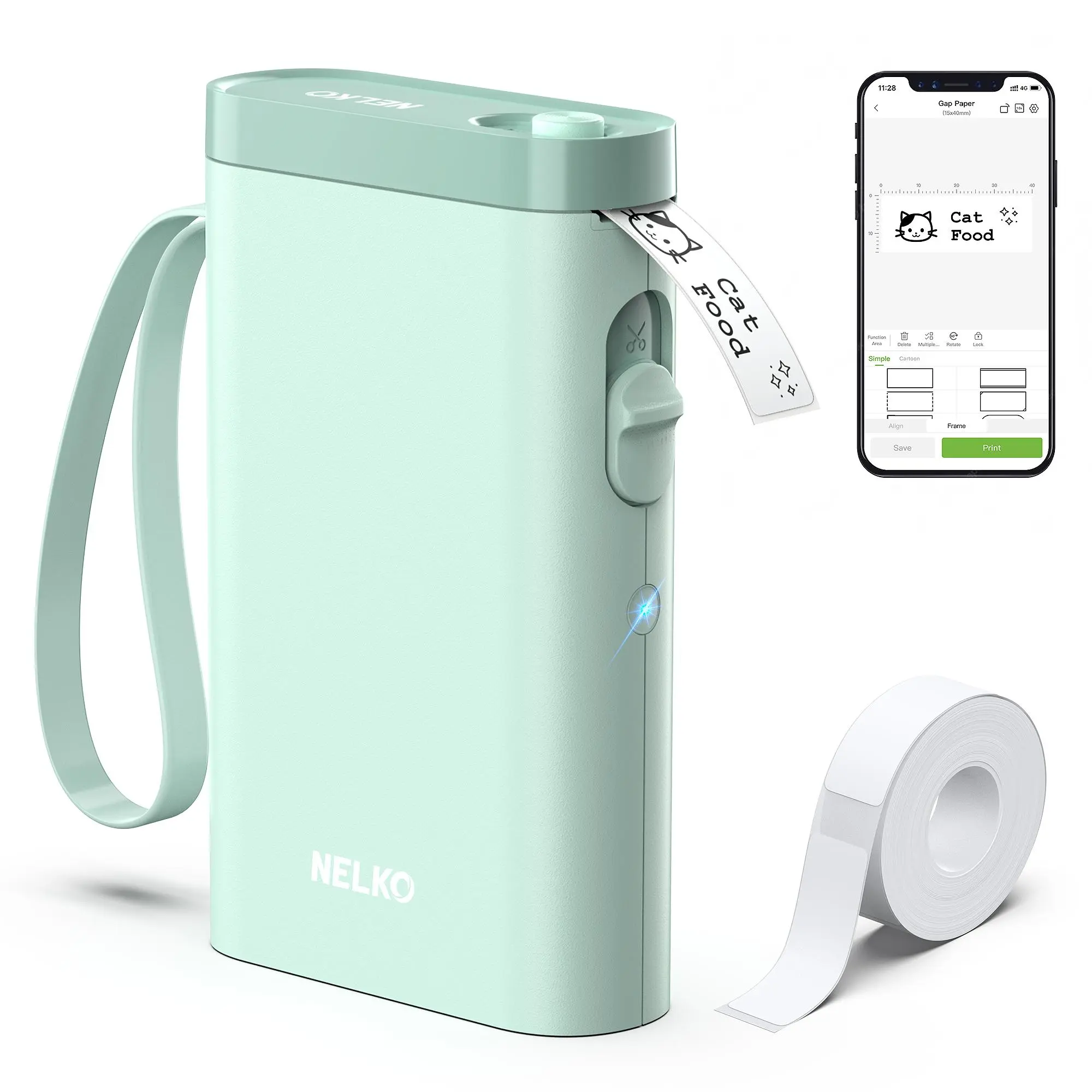 Nelko P21 Wireless Bluetooth Thermal Label Printer - Portable Thermal Label Maker for Office Organization, Father's Day Gift