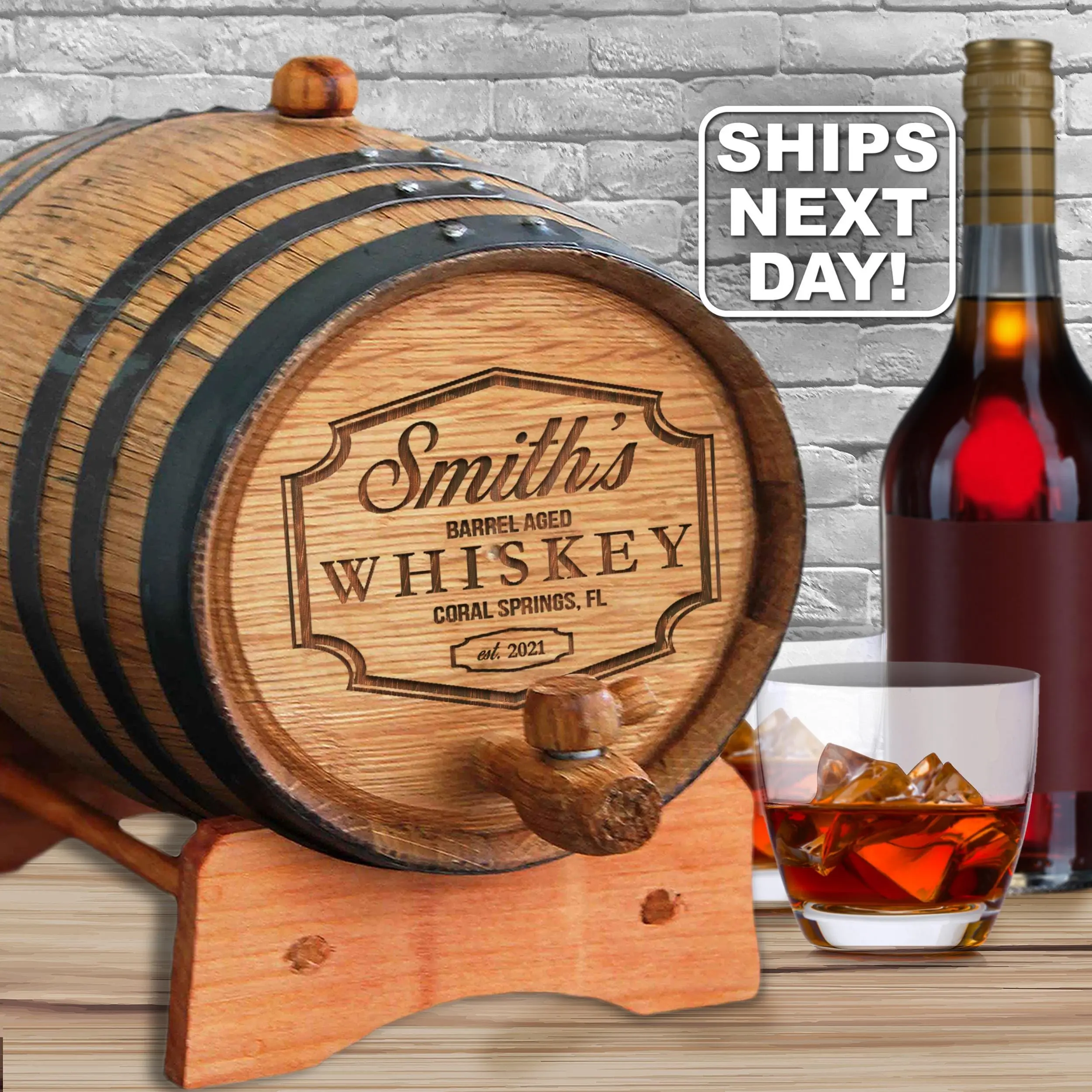 Personalized Wedding Party Mini-Oak Whiskey Barrels - Groomsmen Gift - Wedding Party Gift - Engraved, Customized, Monogrammed for Free