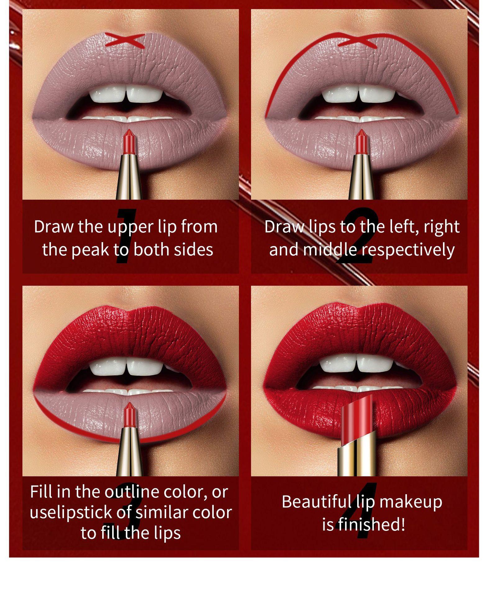 2-in-1 Matte Lipstick & Lip Liner Pen, Creamy Smooth Texture with High Pigment, Lip Duo for Defined Lips and Full Color, for Daily Wear and Parties