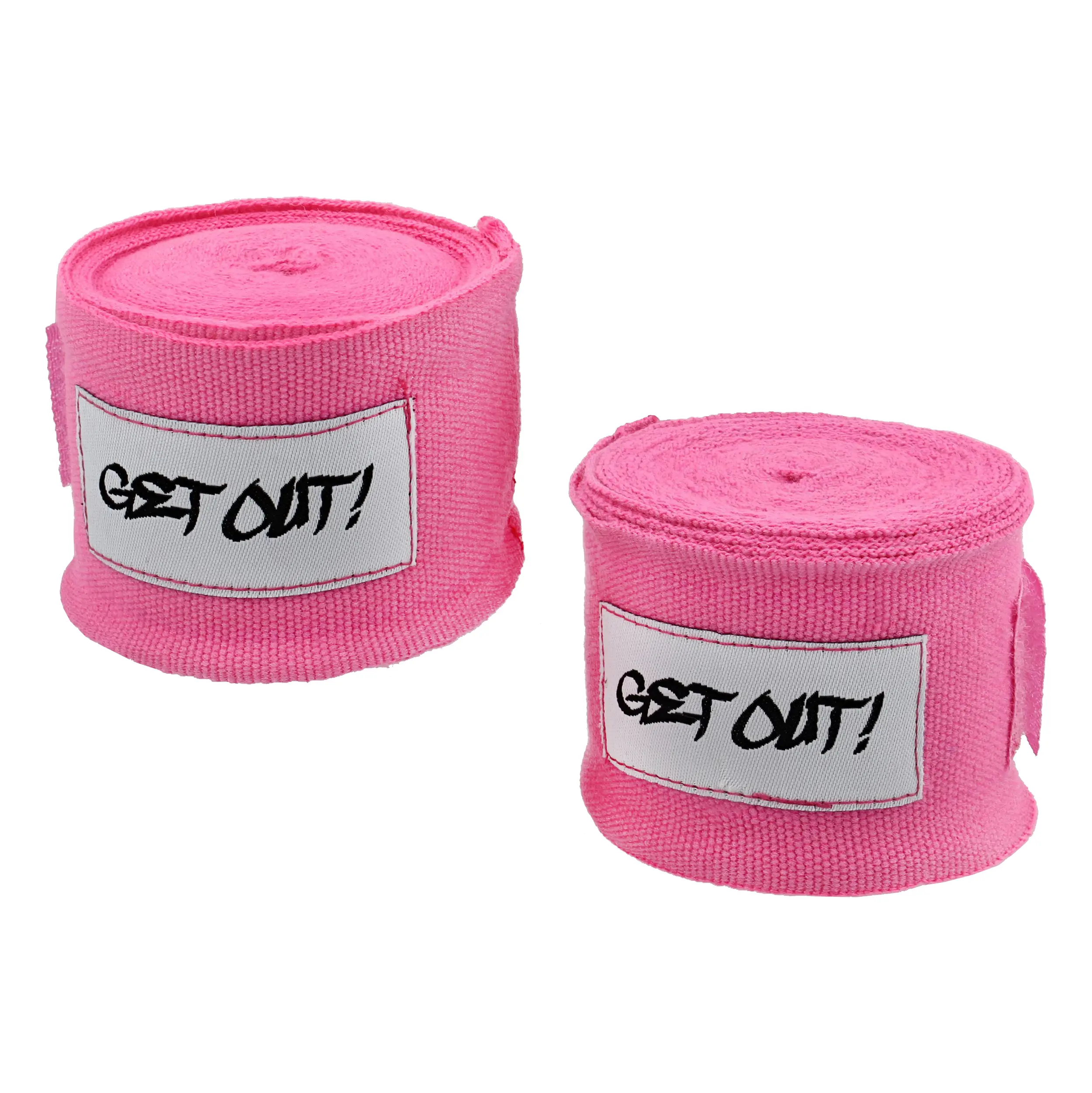 Get Out! Boxing Wraps Pair Pink 180in Support Wrist Wraps for Fitness Training