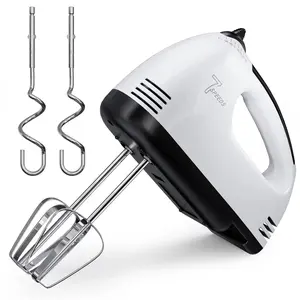 7-Speed Electric Handheld Mixer, Kitchen Appliances Equipped with Stainless Steel Beaters, Stainless Steel Dough Hooks