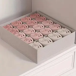 Multi-grid Underwear Organizer, 1 Count Multifunction Drawer Divider, Underwear Socks & Panties & Ties Storage Box for Home Closet, Folding Storage Boxes, Wardrobe Organizer, Collapsible Storage Bin, Closet Storage Bins