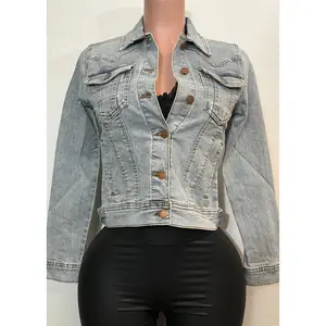 KARTER LITE BLUE BUTTON UP STRETCHY DENIM JACKET