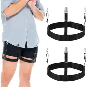 Shirt Stays,2 Pcs Black Adjustable Holder Straps For Men And Women,Keeps You Tucked All Day