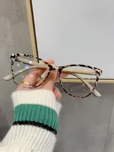Women's Fashion Leopard Pattern Cat Eye Frame Eyeglasses, Casual Trendy Anti-blue Light Eyeglasses for Everyday Use, Fashion Accessories for Outdoor Activities