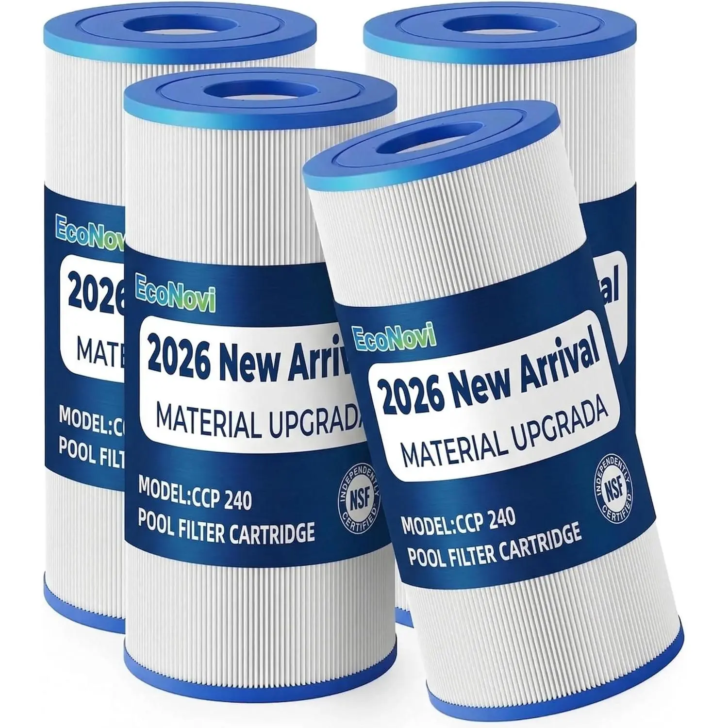 CCP240 PCC60 178569 R173572, 5oz Trilobal Heavy-Duty Fabric Pool Filter Cartridges, Compatible with Pentair Clean & Clear Plus 240 (#160310), 4-Pack