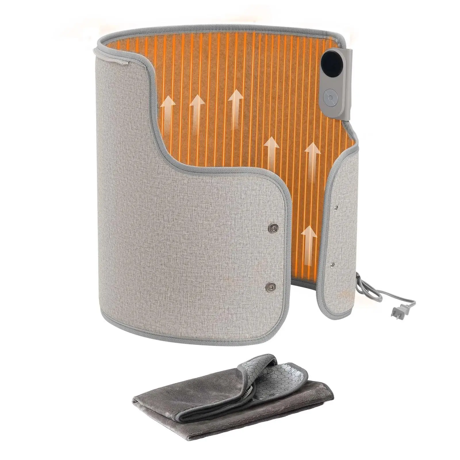 【summerfinds】VEVOR Under Desk Space Heater, Rollable Foot Warmer Portable for Home&Office,Timer & Secure,Quiet for Legs,Ankles,Touch&Remote Control Personal Electric Round Surround Warming Pad,Over-Heat Protection