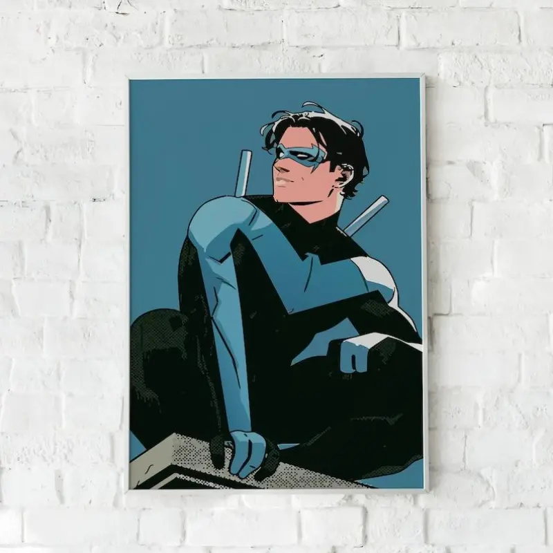 Nightwing Vector Art Print - Unframed Aesthetic Wall Decor, Waterproof Home Decoration Poster, Ideal Fan Gift with Box