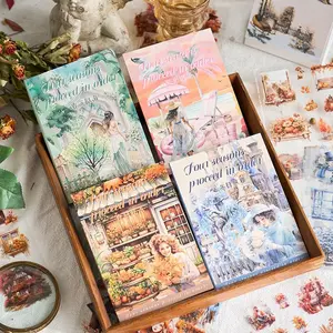 Retro DIY Travel Photo Journal Sticker, Art Decorative Sticker Book for Girls, Perfect Scrapbooking & Craft Supplies, DIY Decorative Stickers