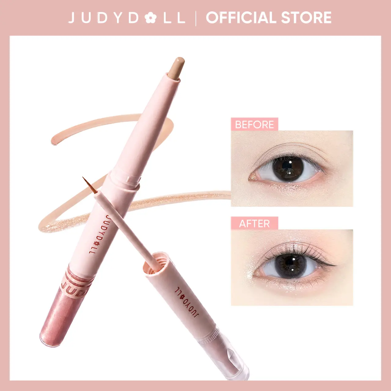 JUDYDOLL Double-Ended Aegyo-Sal Highlighter, Dual-End Undereye Pen, Under Eye Highlighter Stick, Matte & Shimmer Duo, Double-Sided Aegyo-Sal Stick For Brightening & Defining Eyes, Define with Matte, Glow with Shimmer, Summerwins