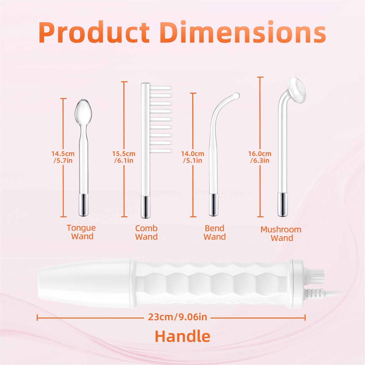 Cotsoco 4-in-1 High Frequency Electrode Wand, Professional Skincare Tools for Women, Comfort Face Bar Electric Massager, Skin Care Gift