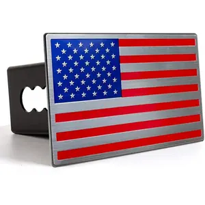 American Flag Metal Trailer Hitch Cover for 2 inch Receivers