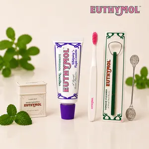[LIVE Exclusive] Euthymol Summer Shine & Glow Whitening Routine Set Deal - White Smile Essentials, Bestselling Toothpaste, Toothbrush, Dental Floss, Stainless Tongue Scraper, Removes Coffee Tea Stains, 1100ppm Fluoride Cavity Protection, Korean Oral Care