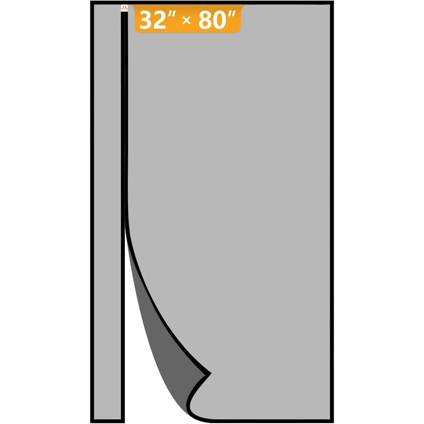Reversible Left/Right Opening Magnetic Screen Door Fits Door Size 32 x 80, Screen Size 34" x 81", Removable Upgraded Polyester Screen Mesh with Strong Magnets for Front/Back Patio Door, Black