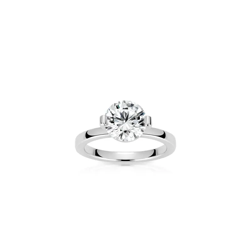 VAMERAY #48012 3 Carat Round Brilliant Solitaire Tension-Set Ring