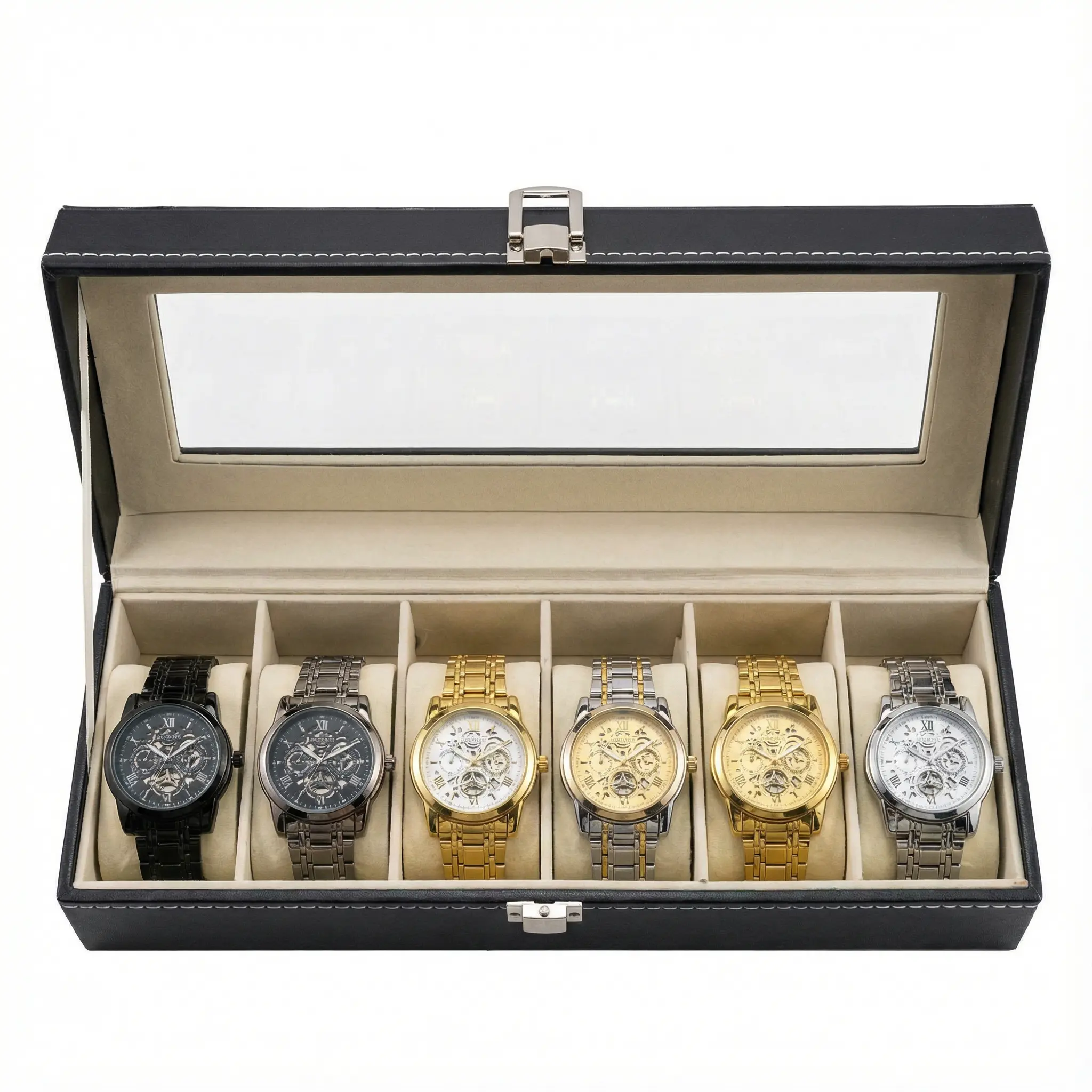 Men's Business Round Analog Watch Set, Men's Watch Set with Box, Fashionable Watches Wristwatch Set As Gifts, Watches boxed watches The design is simple and elegant, without too many complex decorations
