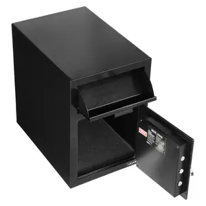 【DealsForYouDays】VEVOR 1.2 Cubic Feet Drop Safe, Large Capacity Front Drop Slot Safe Box with Digital Keypad, Heavy Duty 2 Tiers Cash Depository Box with Spare Keys for Cash, Bank Slip, Jewelry, Document, Bill, Black Security Safe